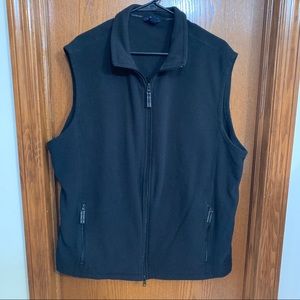 Land’s End Men’s Black Fleece Vest Size XL